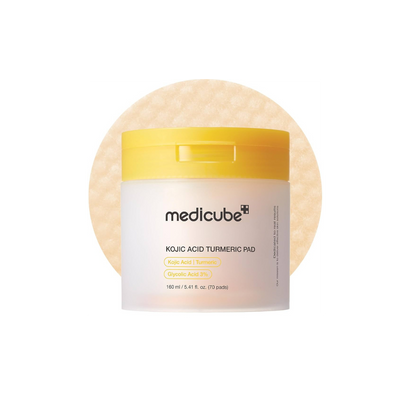 Medicube Kojic Acid Turmeric Pad/ مسحات التونر بالكركم و حمض الكوجيك للتفتيح