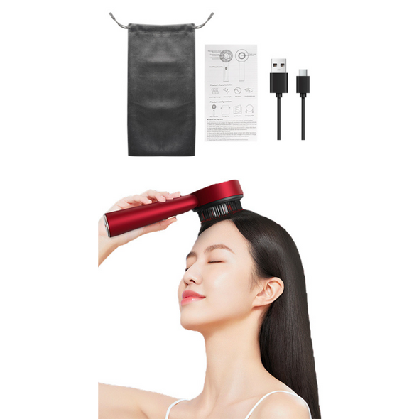 Scalp Massaging Brush With Red Light