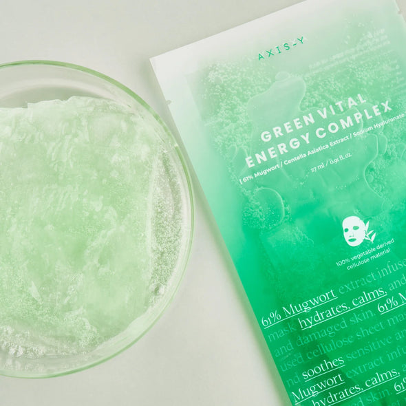 61% Mugwort Green Vital Energy Complex Sheet Mask - 1pcs/ماسك ورقي لتهدئة البشرة